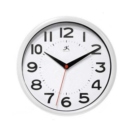 INFINITY INSTRUMENTS Metro - 9in White Office Wall Clock, Battery Operated 14220WH-3364